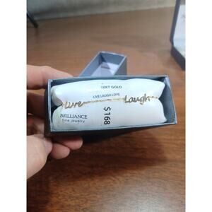 10K Live Laugh Love Bracelet 7.5 INCH Brilliance Fine Jewelry New